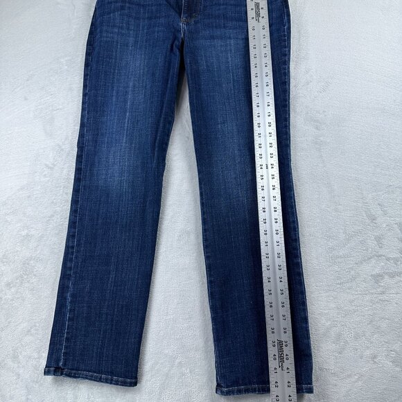 Lee Straight Leg Jeans Womens Size 16 Long Relaxed Fit Mid Rise Medium Wash Blue - Picture 11 of 12